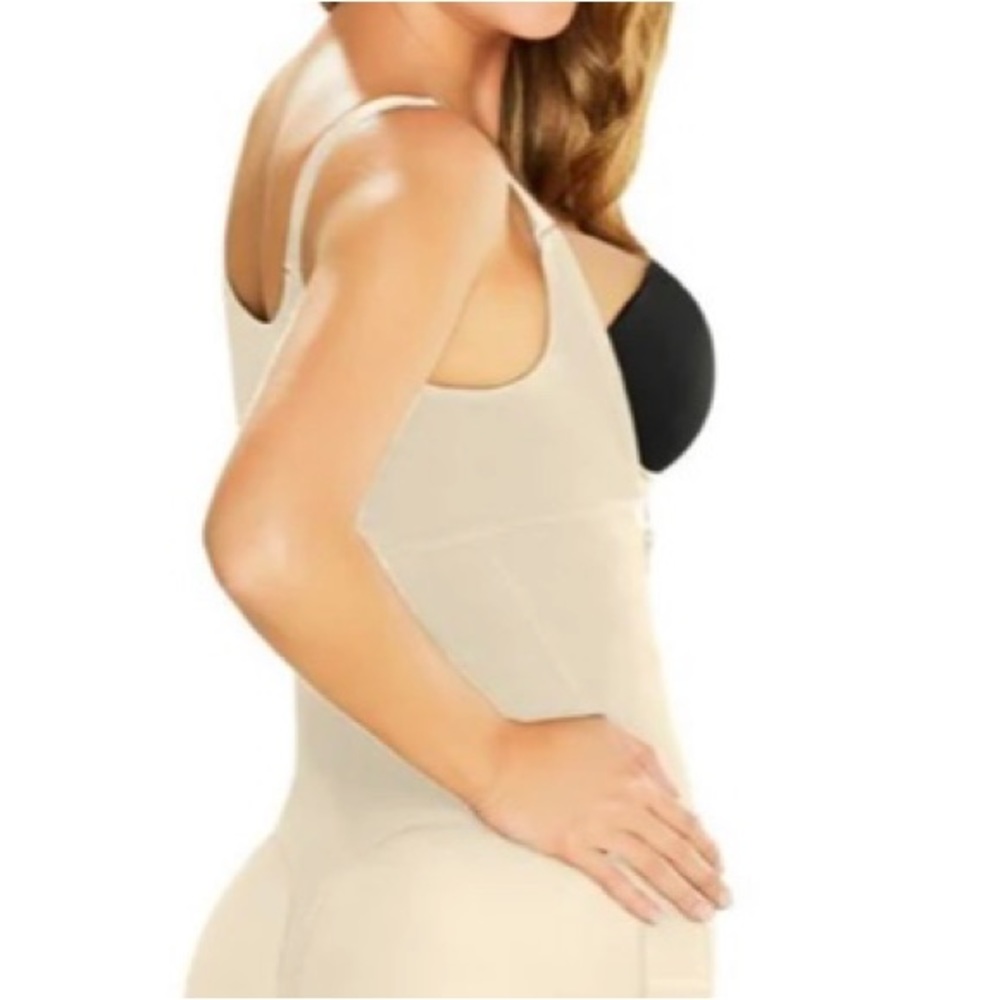Black Micro latex High back thong Shapewear. Open Bust design. NWT